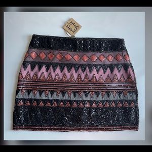 PPLA Women's Sequin detailed Mini Skirt